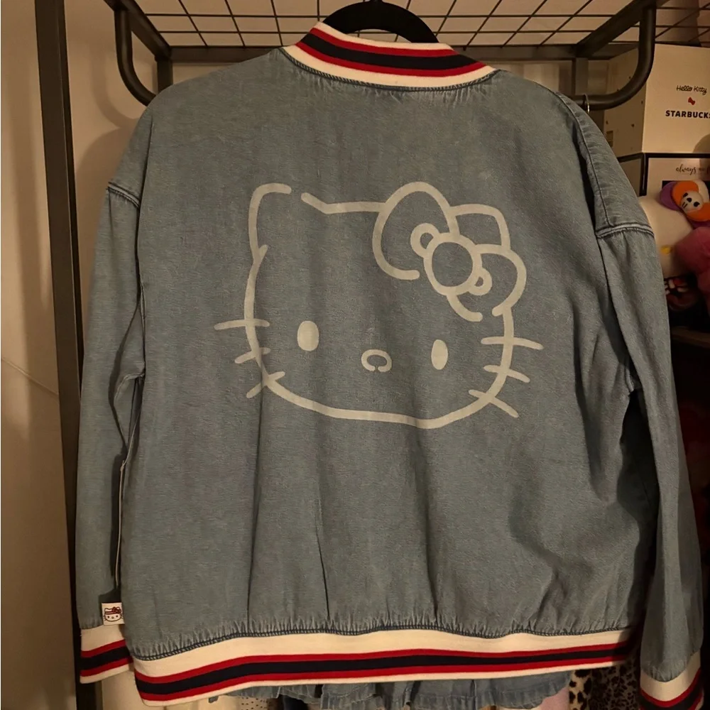 Sanrio Hello Kitty Light Blue Jacket with Red and White Trim with matching skirt - Picture 2 of 5